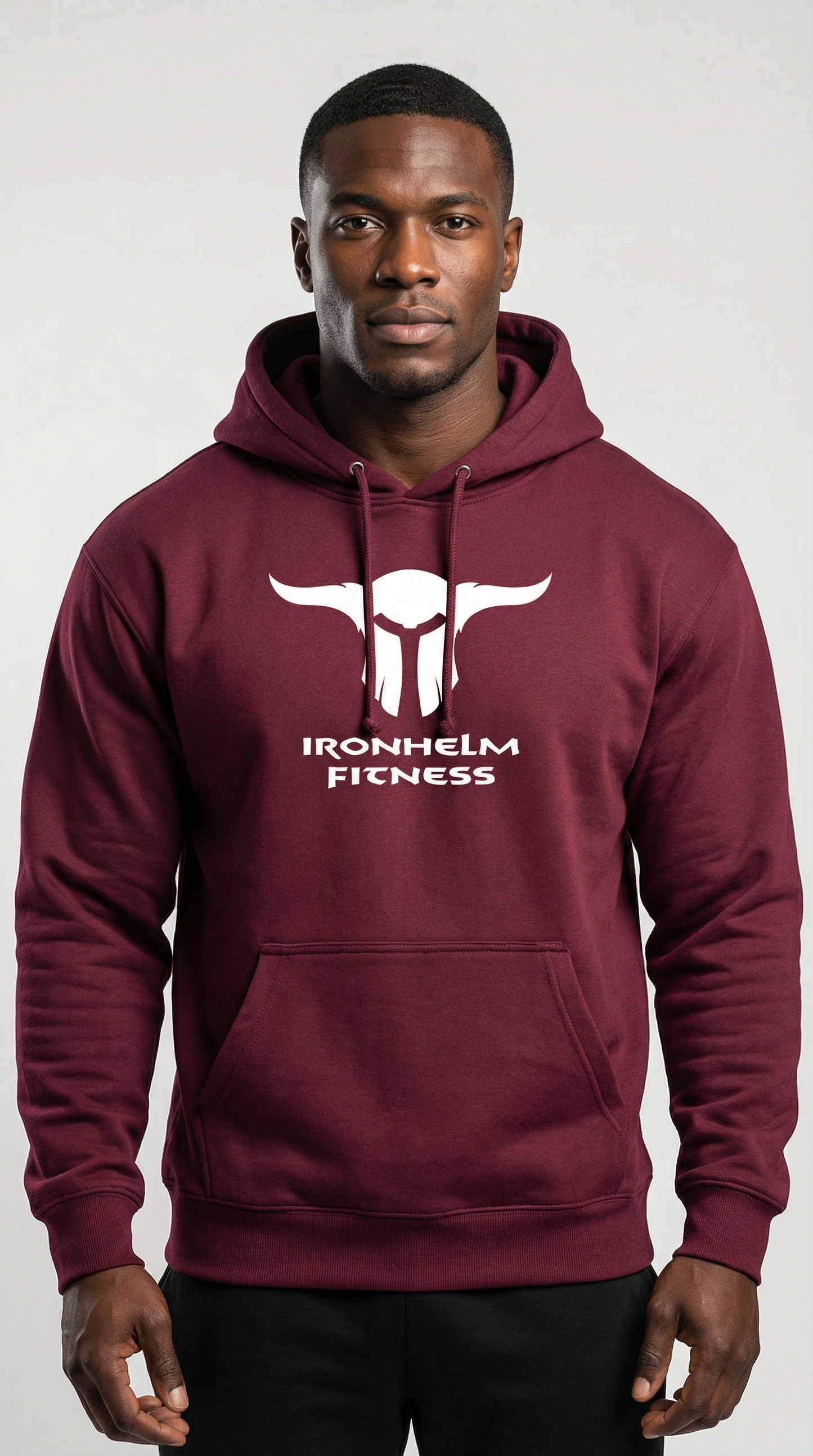 IRONHELM Fitness Hooded Pullover (Maroon)
