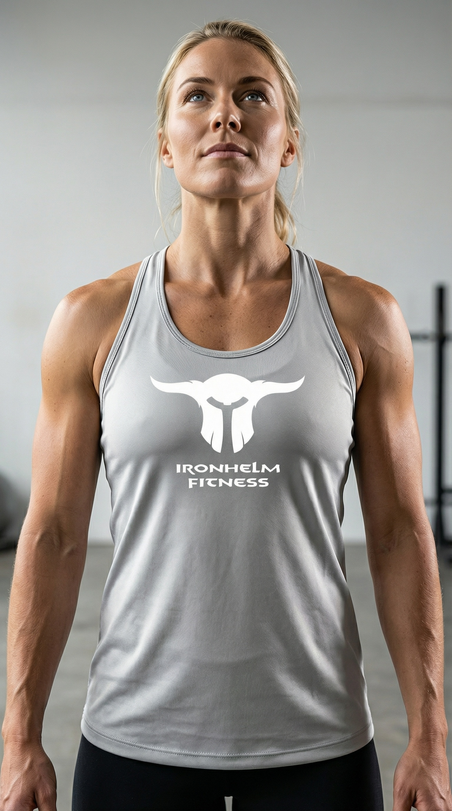 IRONHELM Fitness Racerback Tank (Sport Silver)