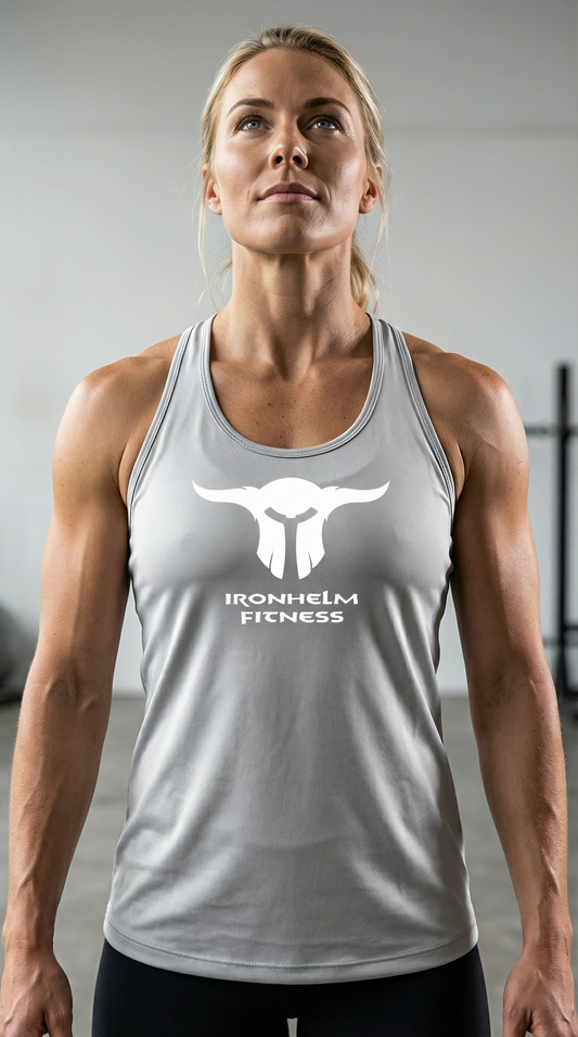 IRONHELM Fitness Racerback Tank (Sport Silver)