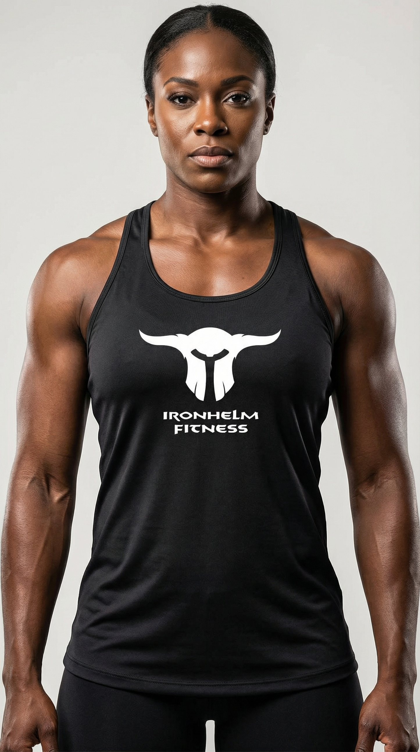 IRONHELM Fitness Racerback Tank (Black)