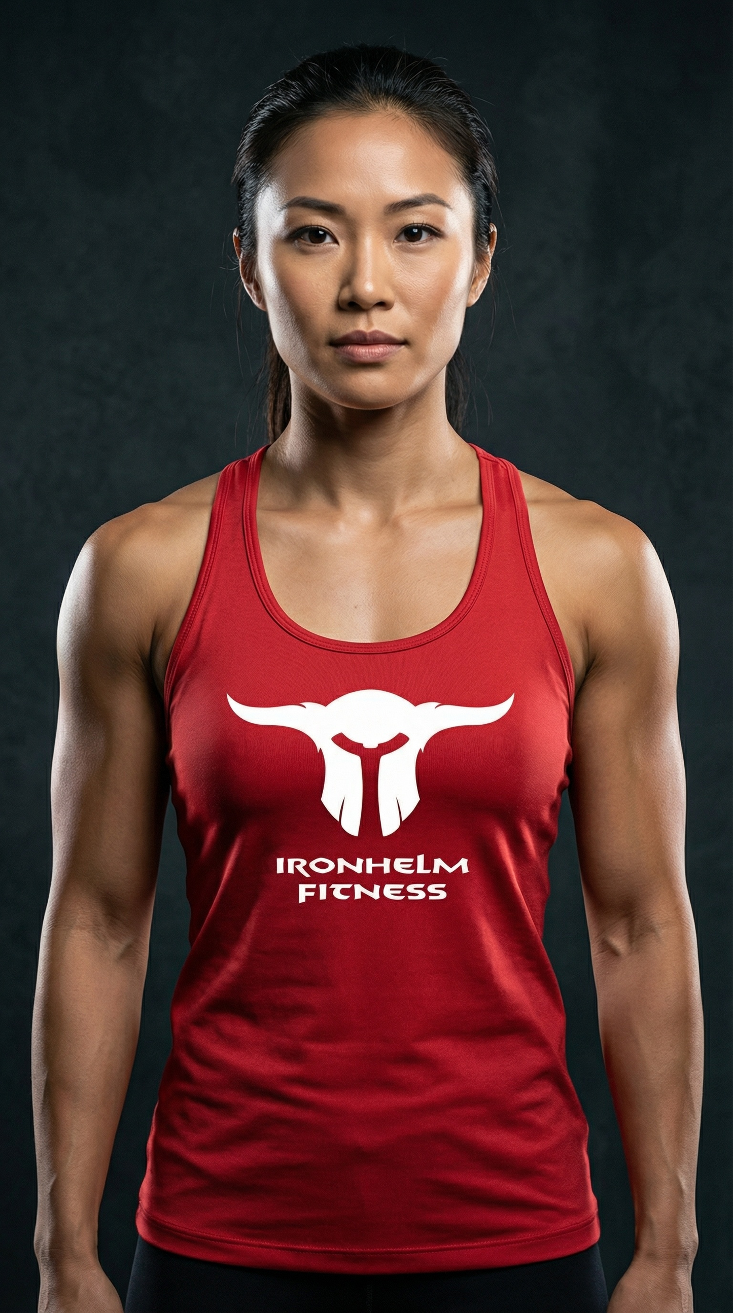 IRONHELM Fitness Racerback Tank (Sport Red)