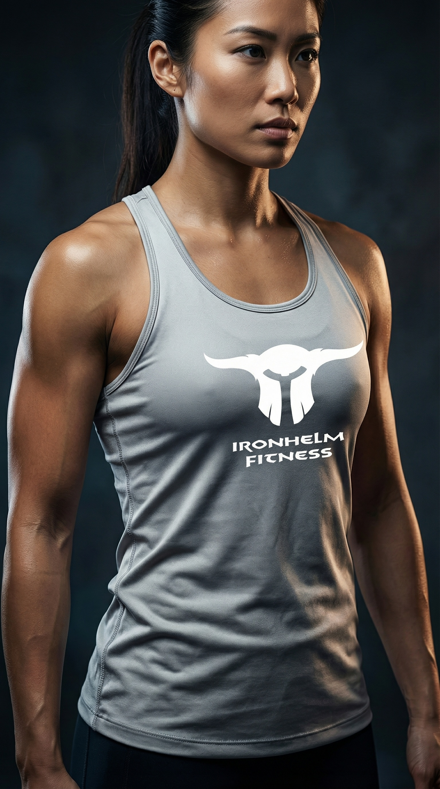 IRONHELM Fitness Racerback Tank (Sport Silver)