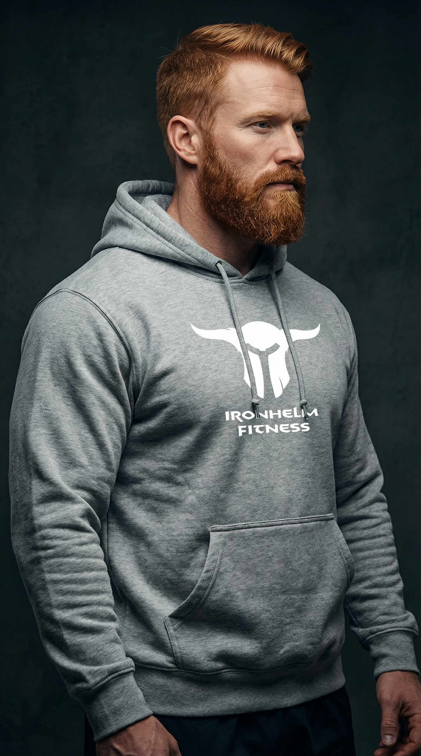 IRONHELM Fitness Hooded Pullover (Ash)