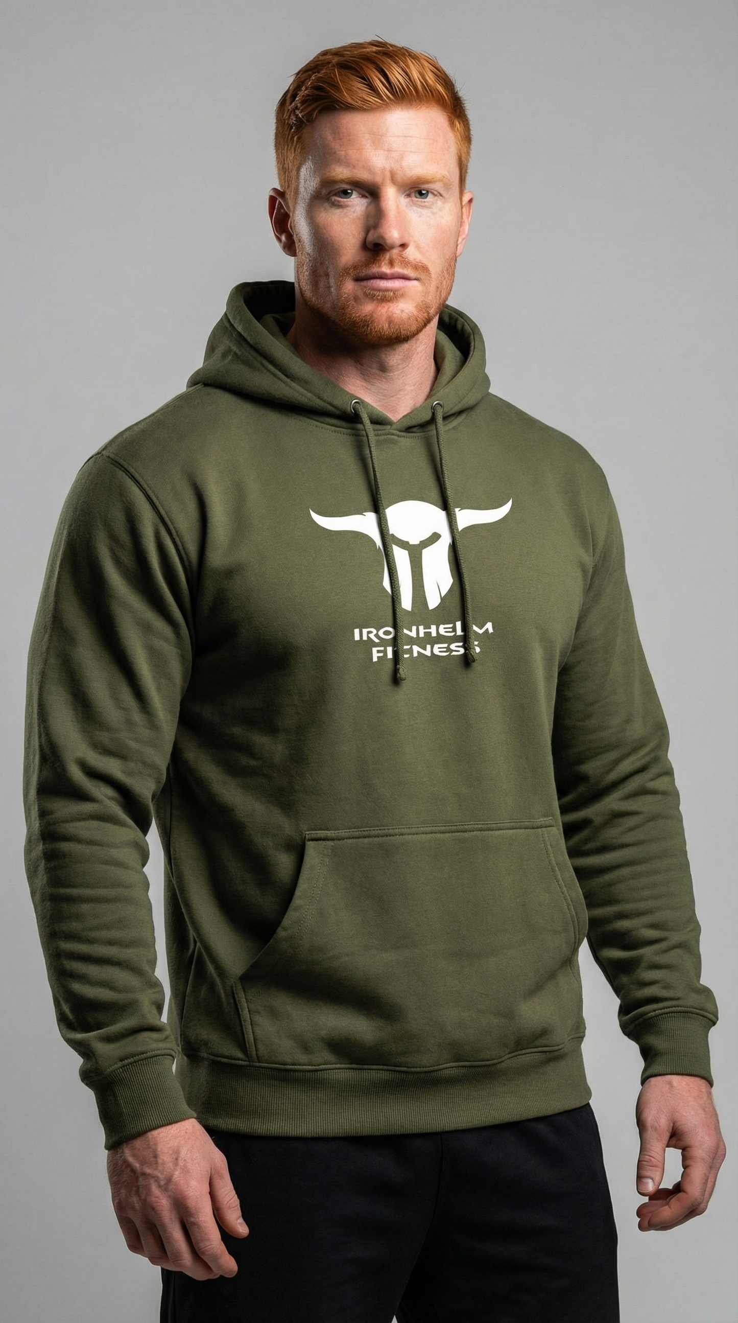 IRONHELM Fitness Hooded Pullover (Military Green)