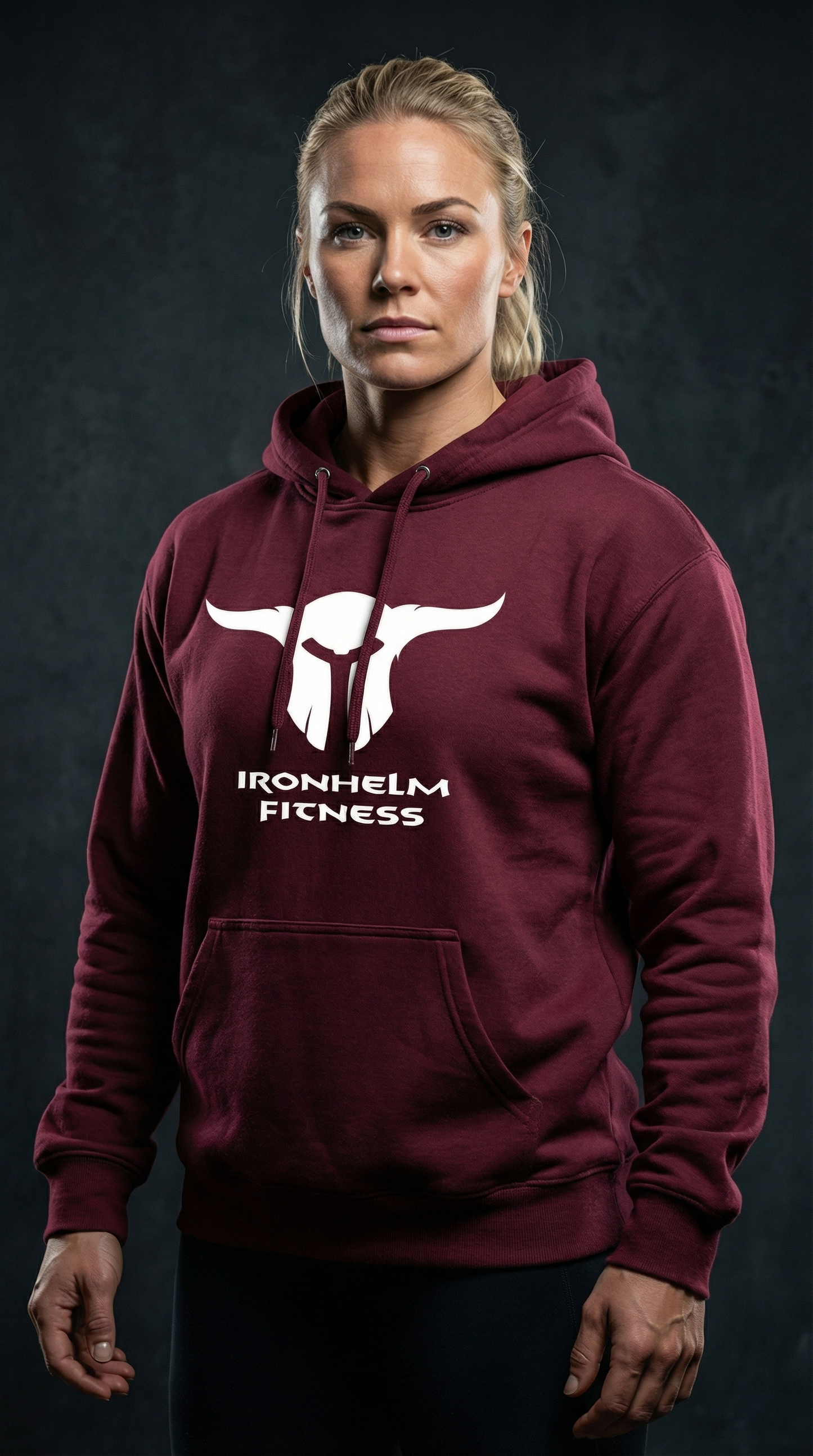 IRONHELM Fitness Hooded Pullover (Maroon)