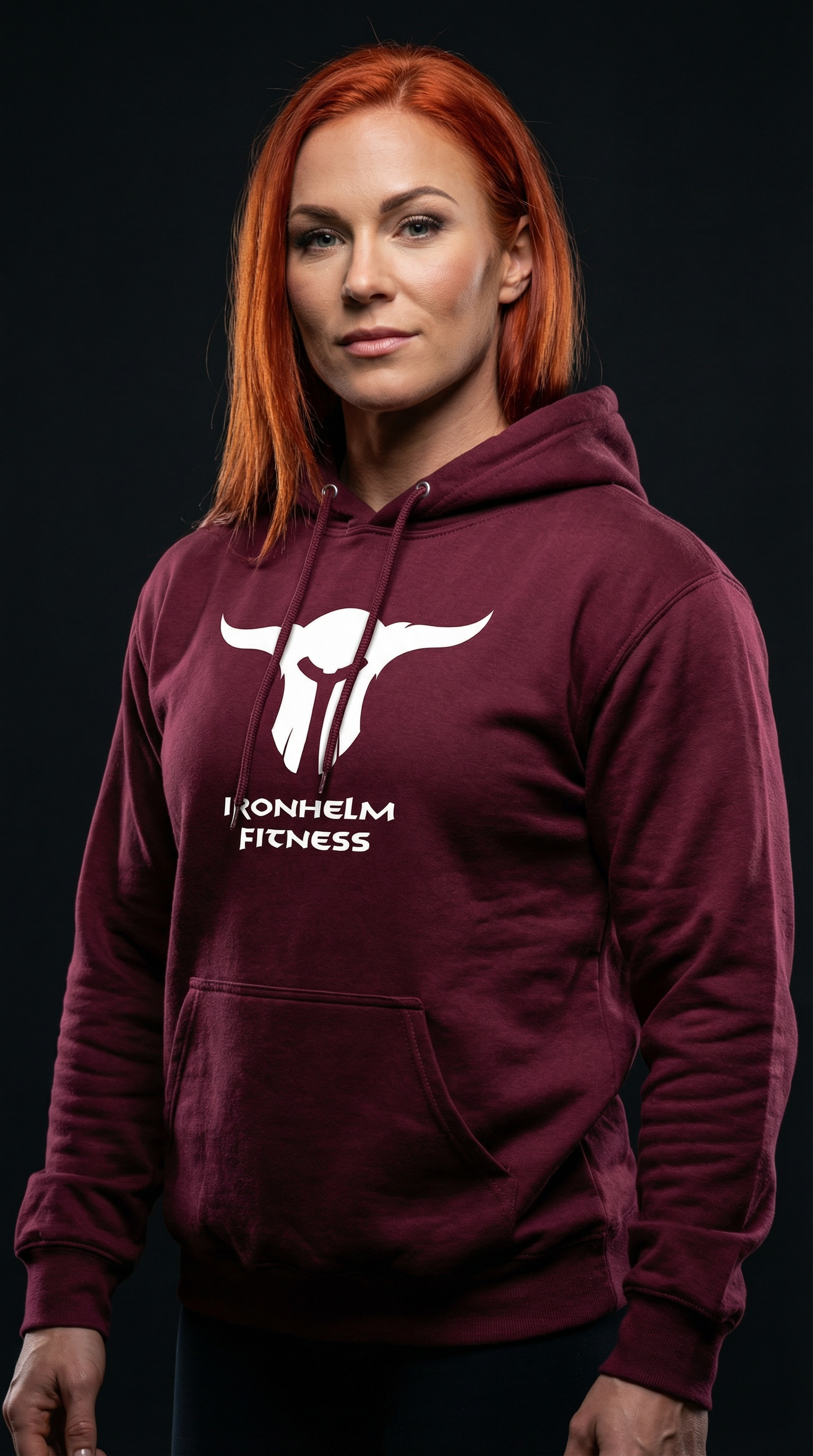 IRONHELM Fitness Hooded Pullover (Maroon)