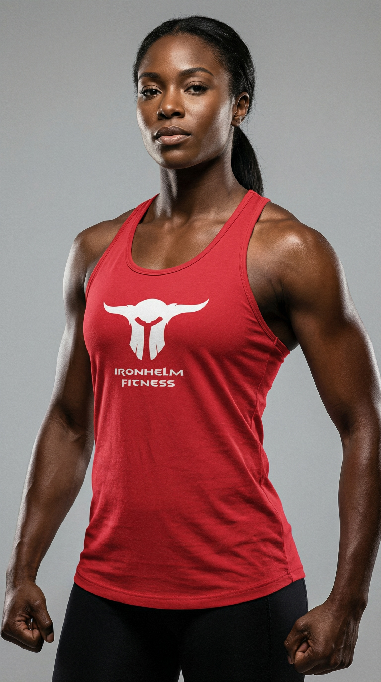IRONHELM Fitness Racerback Tank (Sport Red)