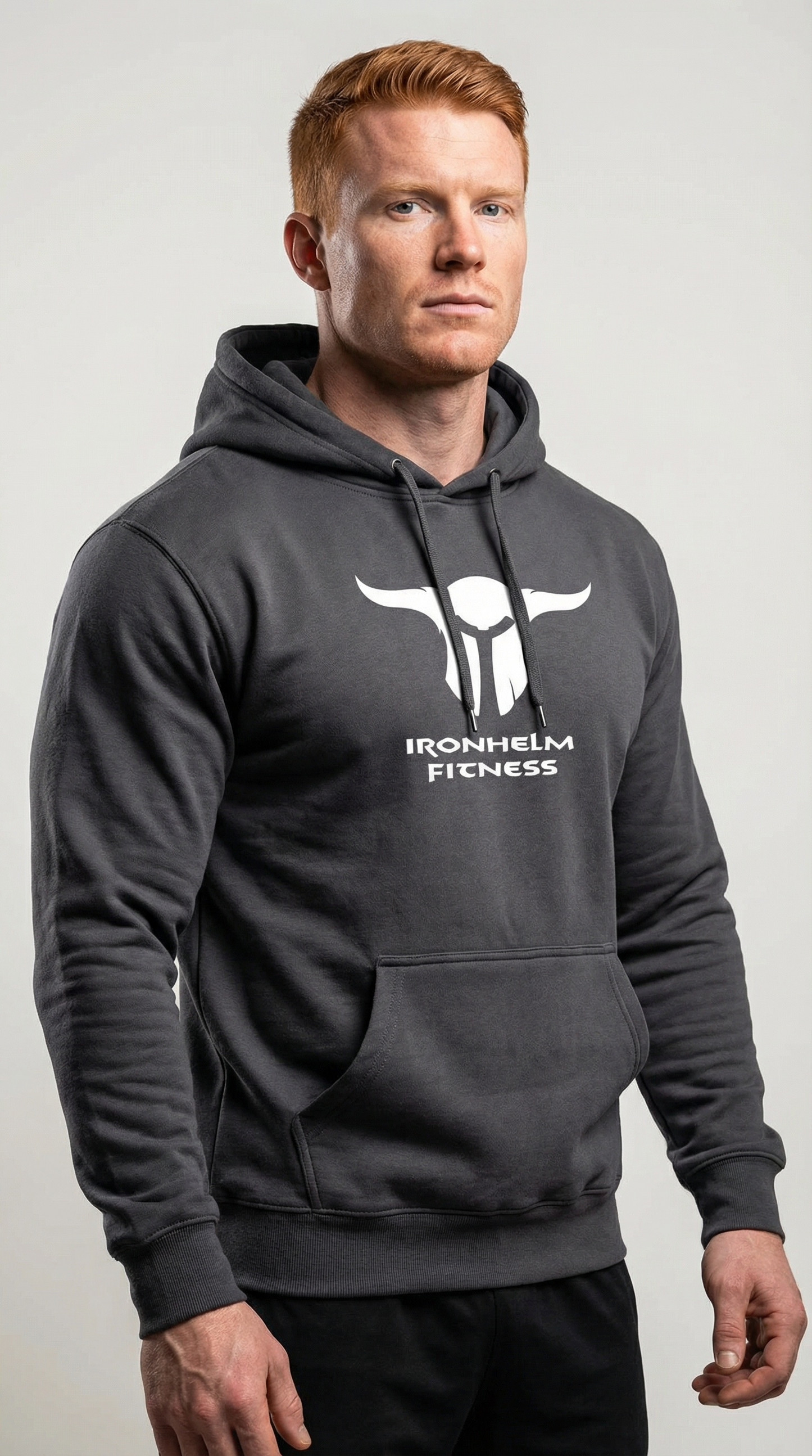 IRONHELM Fitness Hooded Pullover (Charcoal Grey)