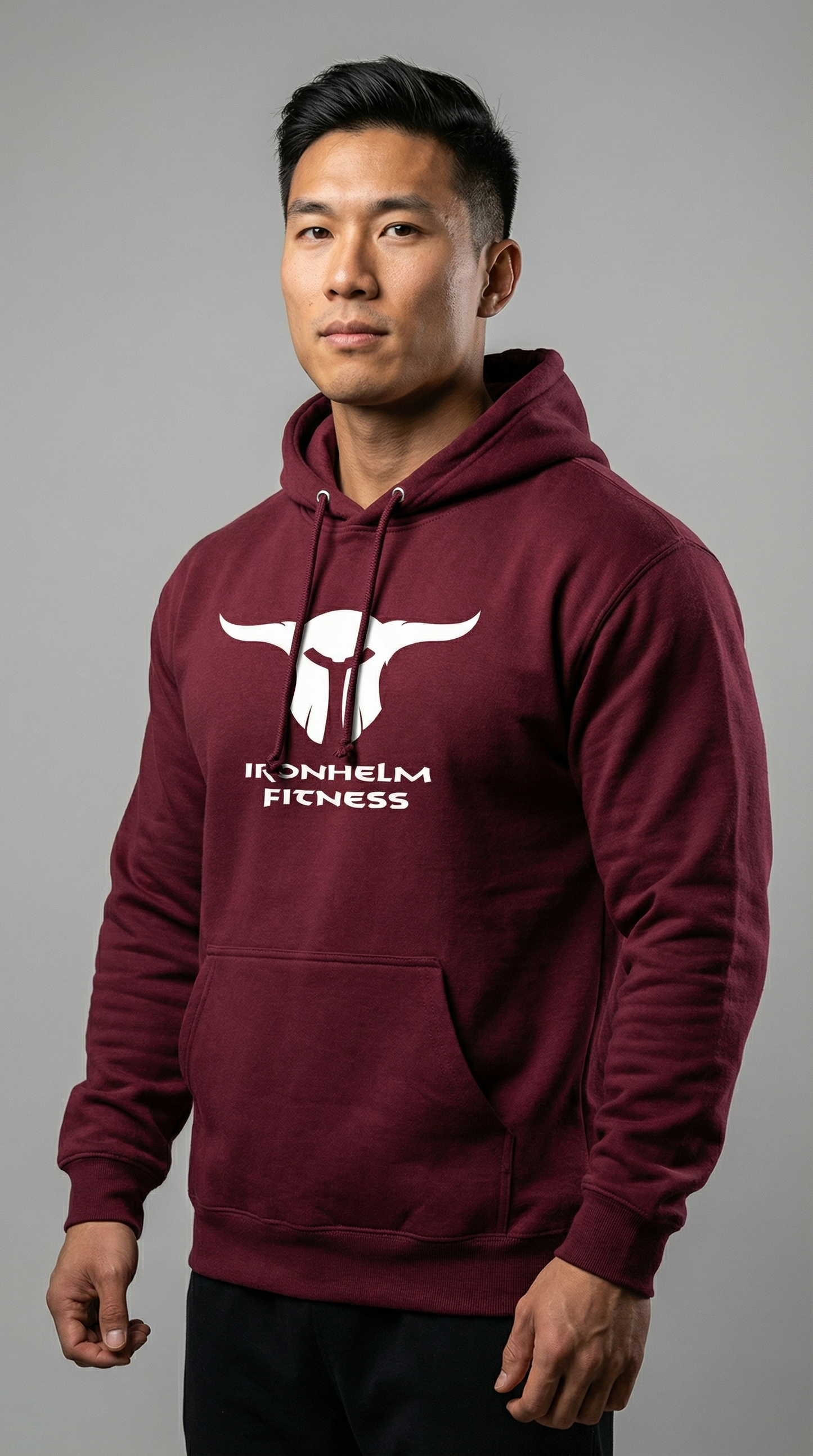 IRONHELM Fitness Hooded Pullover (Maroon)