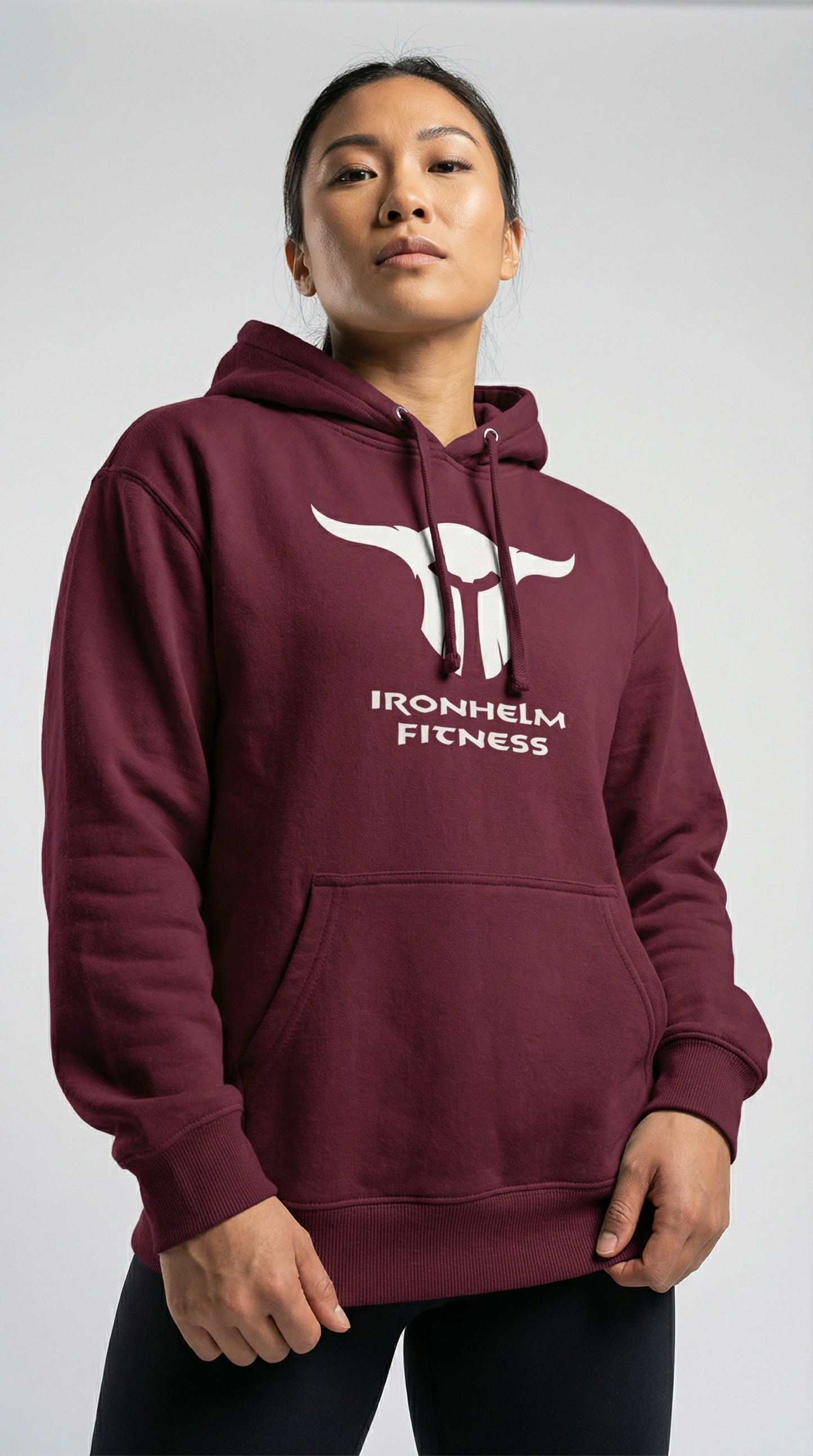 IRONHELM Fitness Hooded Pullover (Maroon)