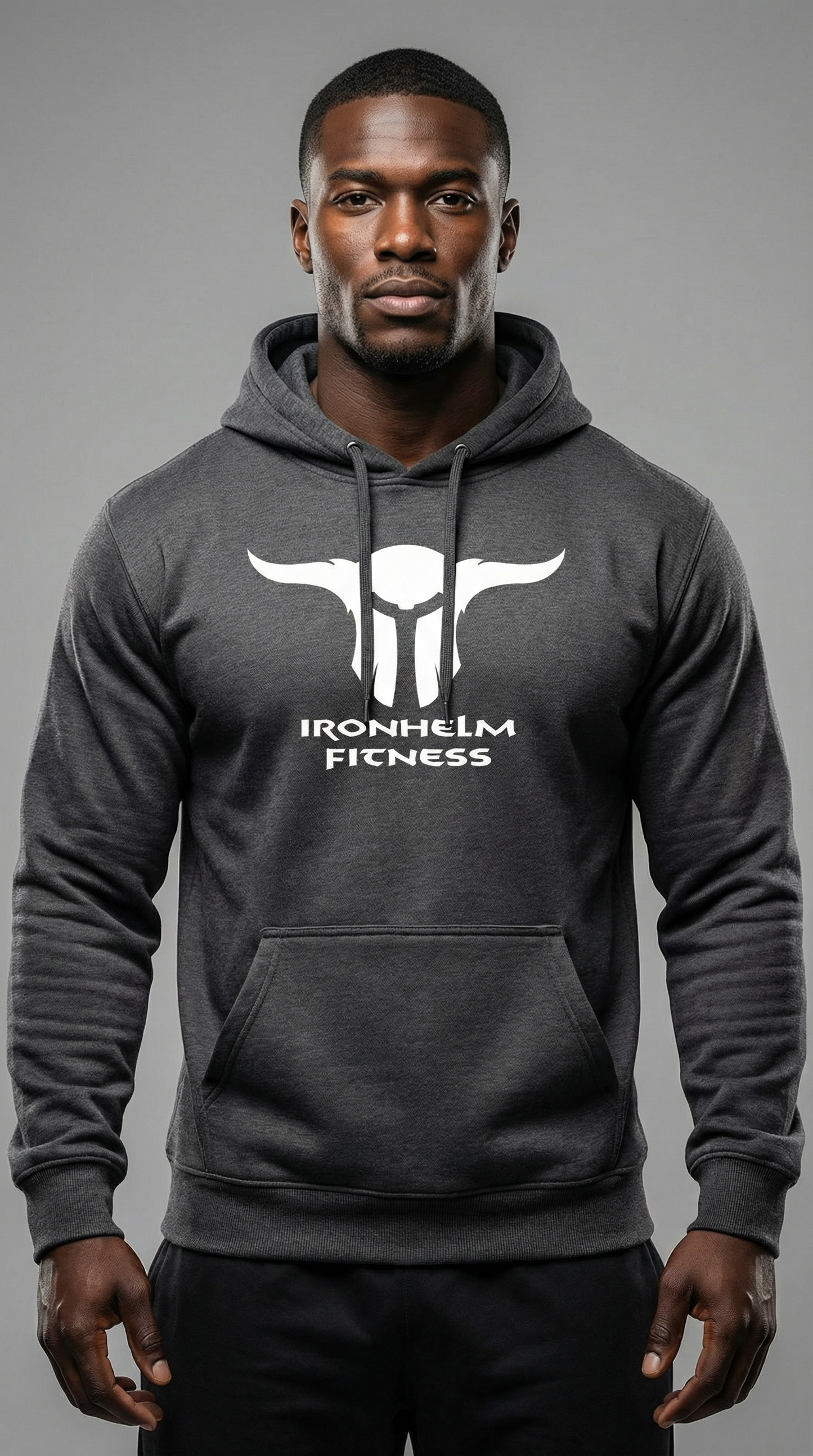 IRONHELM Fitness Hooded Pullover (Charcoal Grey)