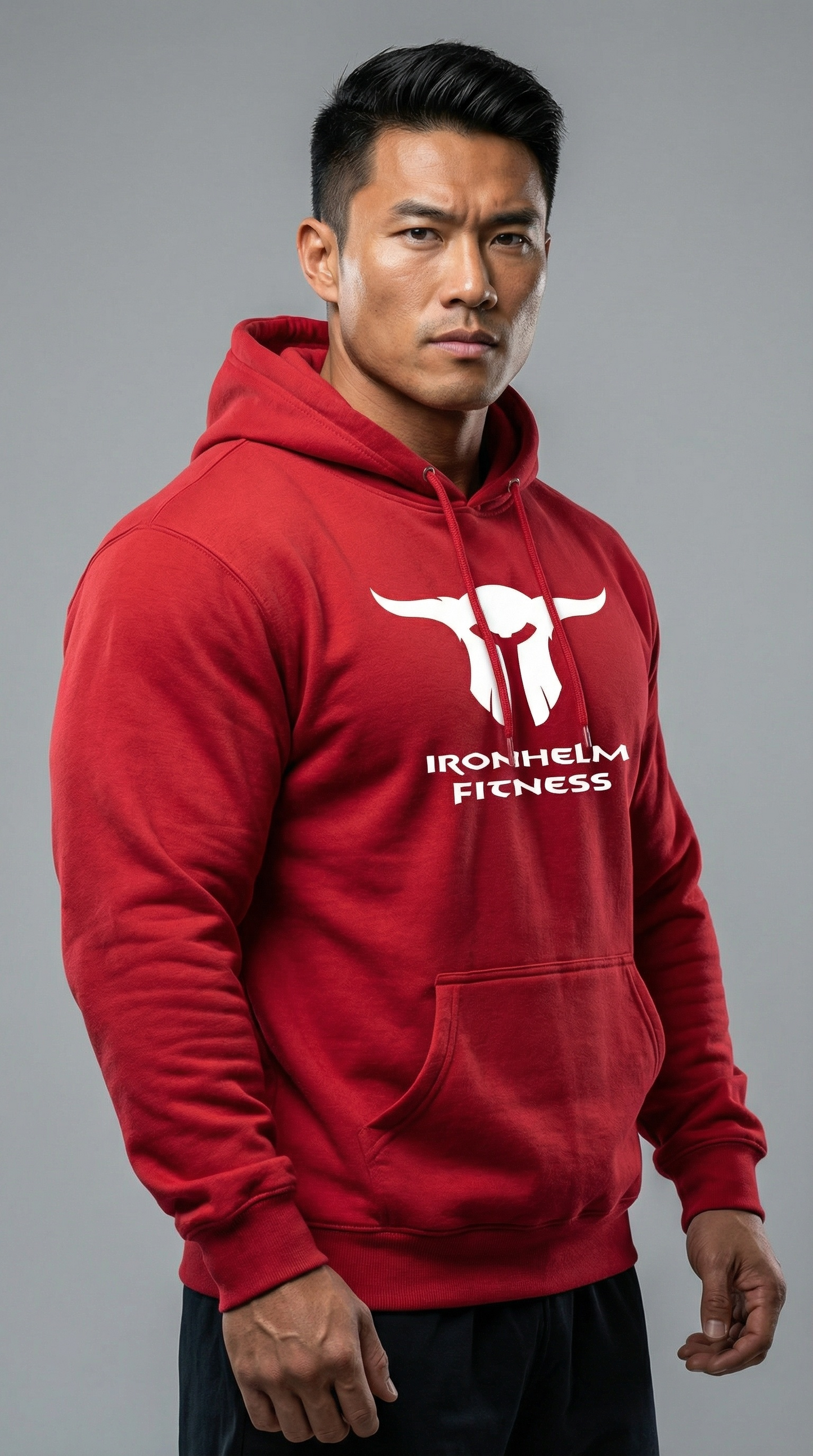 IRONHELM Fitness Hooded Pullover (Red)