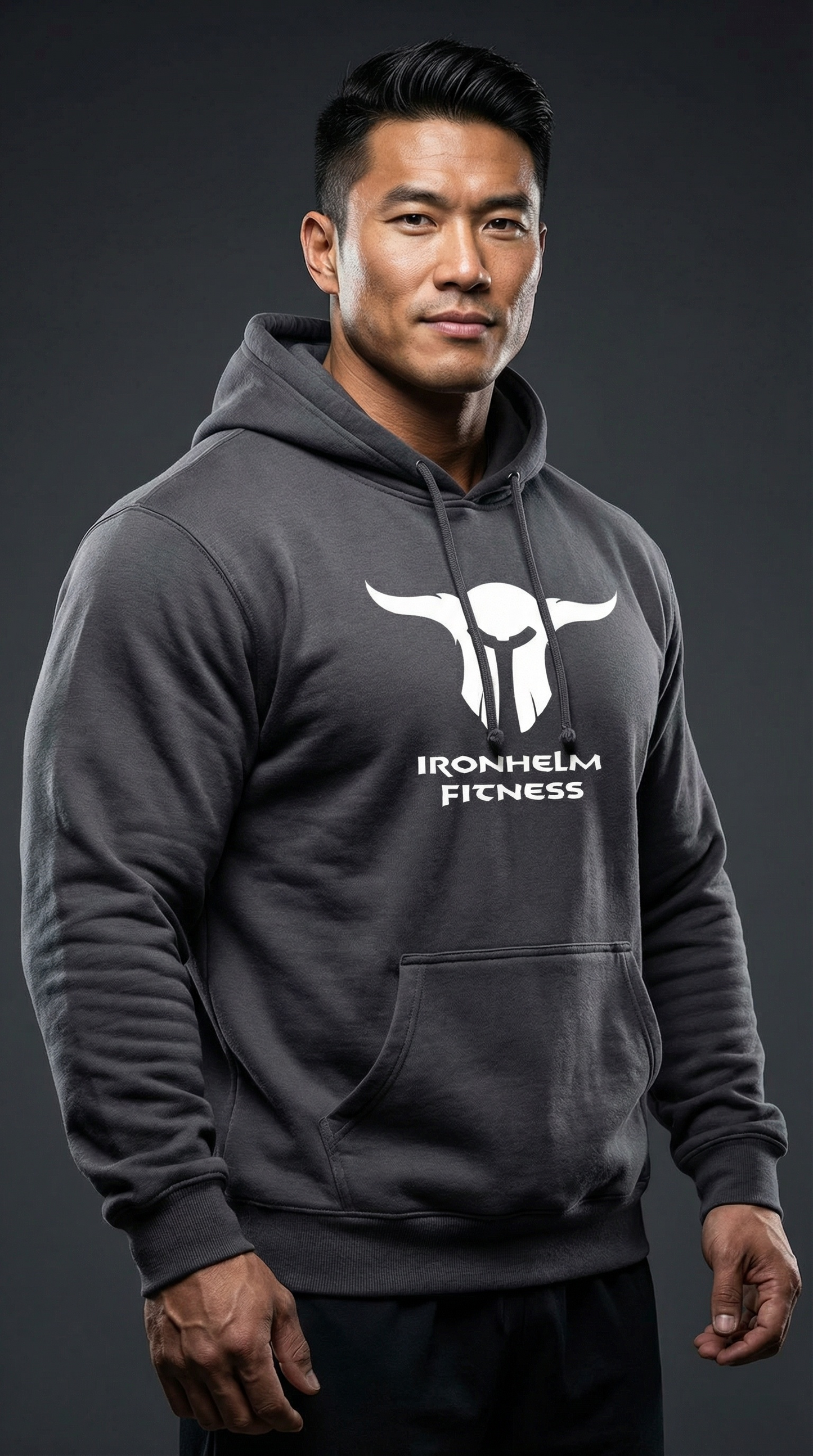 IRONHELM Fitness Hooded Pullover (Charcoal Grey)
