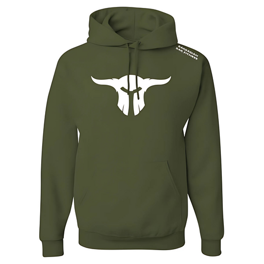 Barbarian Bar Hooded Pullover (Military Green)